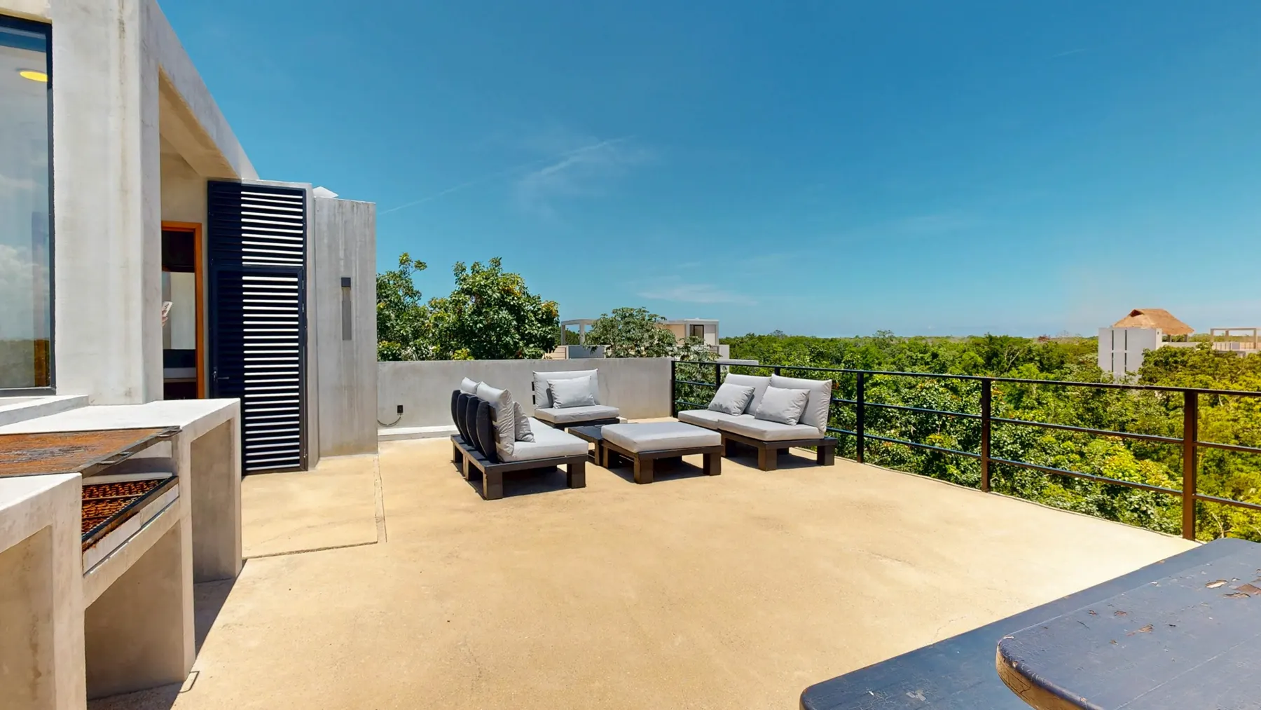 Rooftop with jungle views